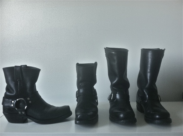 2 Pairs of Black Motorcycle Boots