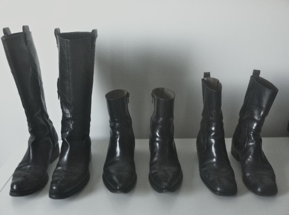 3 Pairs of Black Boots